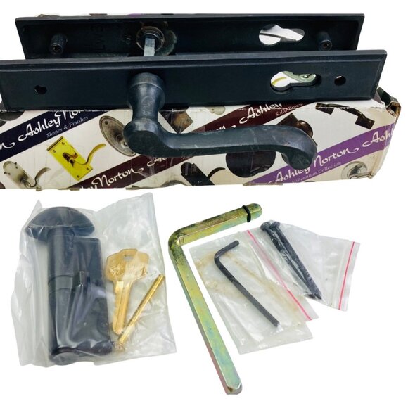 Vintage Ashley Norton Dark Bronze Shropshire Handle Entry Door Hardware 10" - Picture 2 of 4